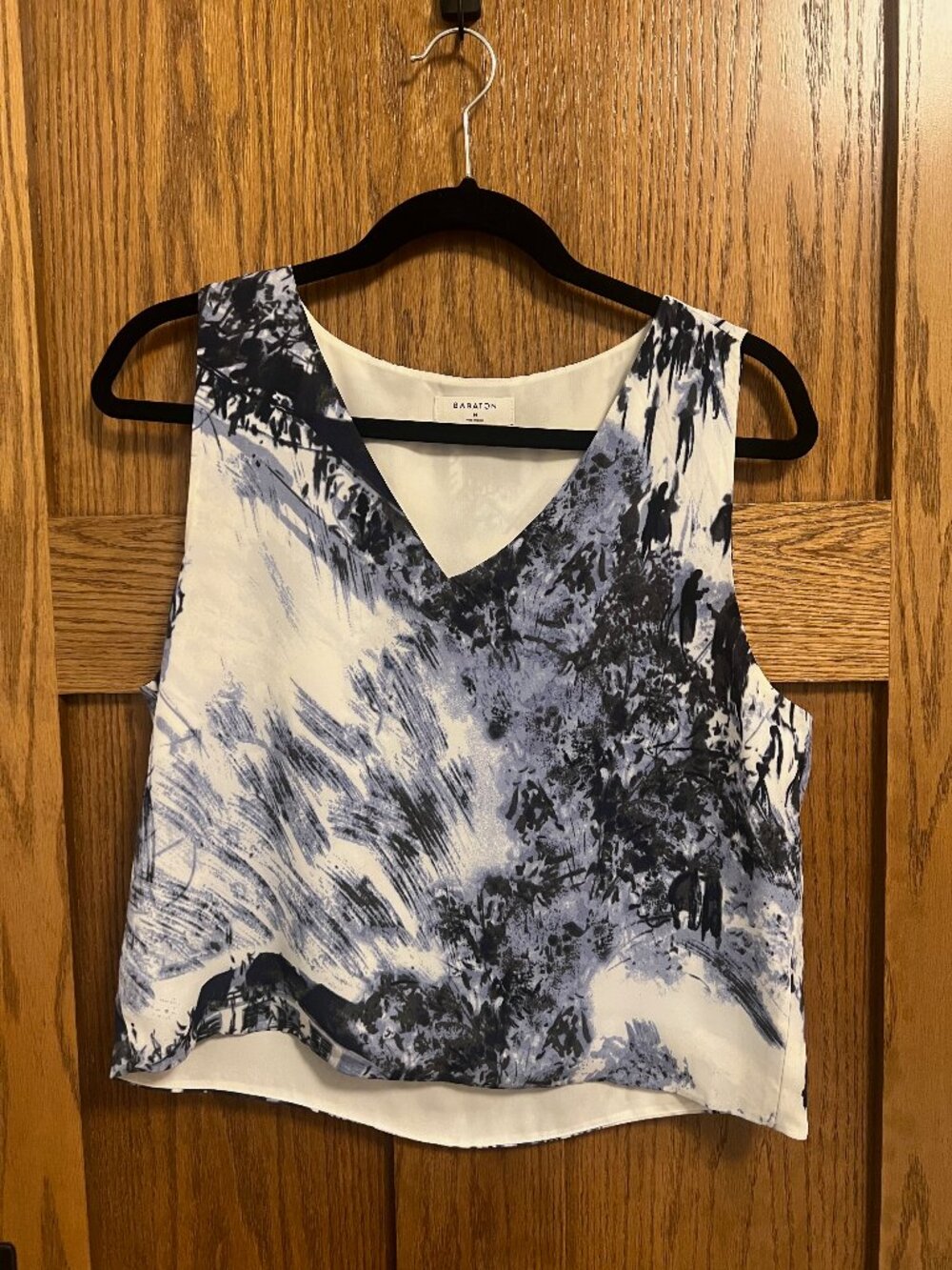 Cropped Babaton blue and white tank - size M